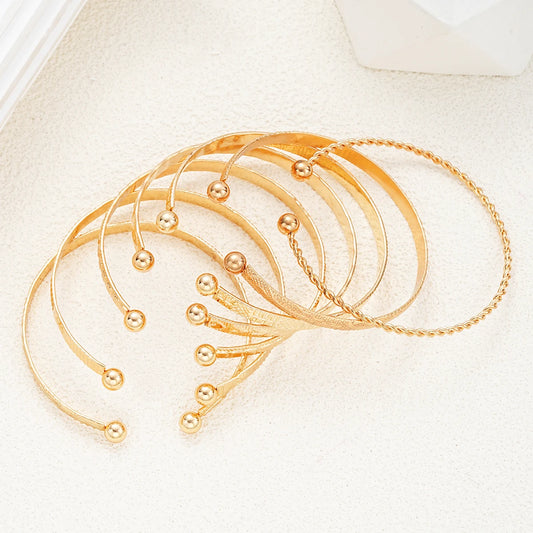 Gold Punk Bangle Set (7pcs)