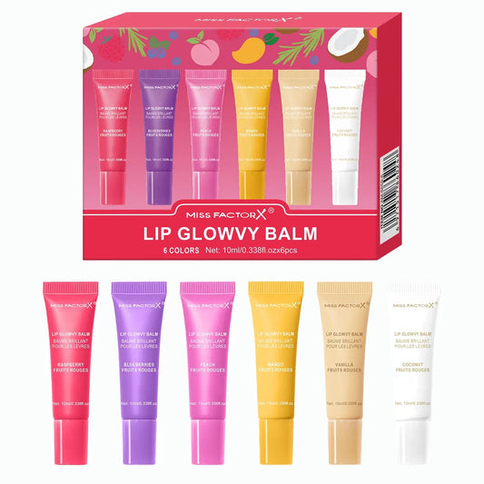 Indulge in Our 6-Piece Fruit Flavor Lip Gloss Set - Moisturizing, Long-Lasting Hydration for Gorgeous Lips - Perfect Gift for Women!