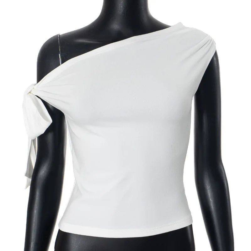 Asymmetric One-Shoulder Crop Top