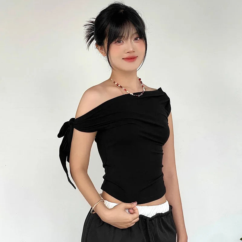 Asymmetric One-Shoulder Crop Top