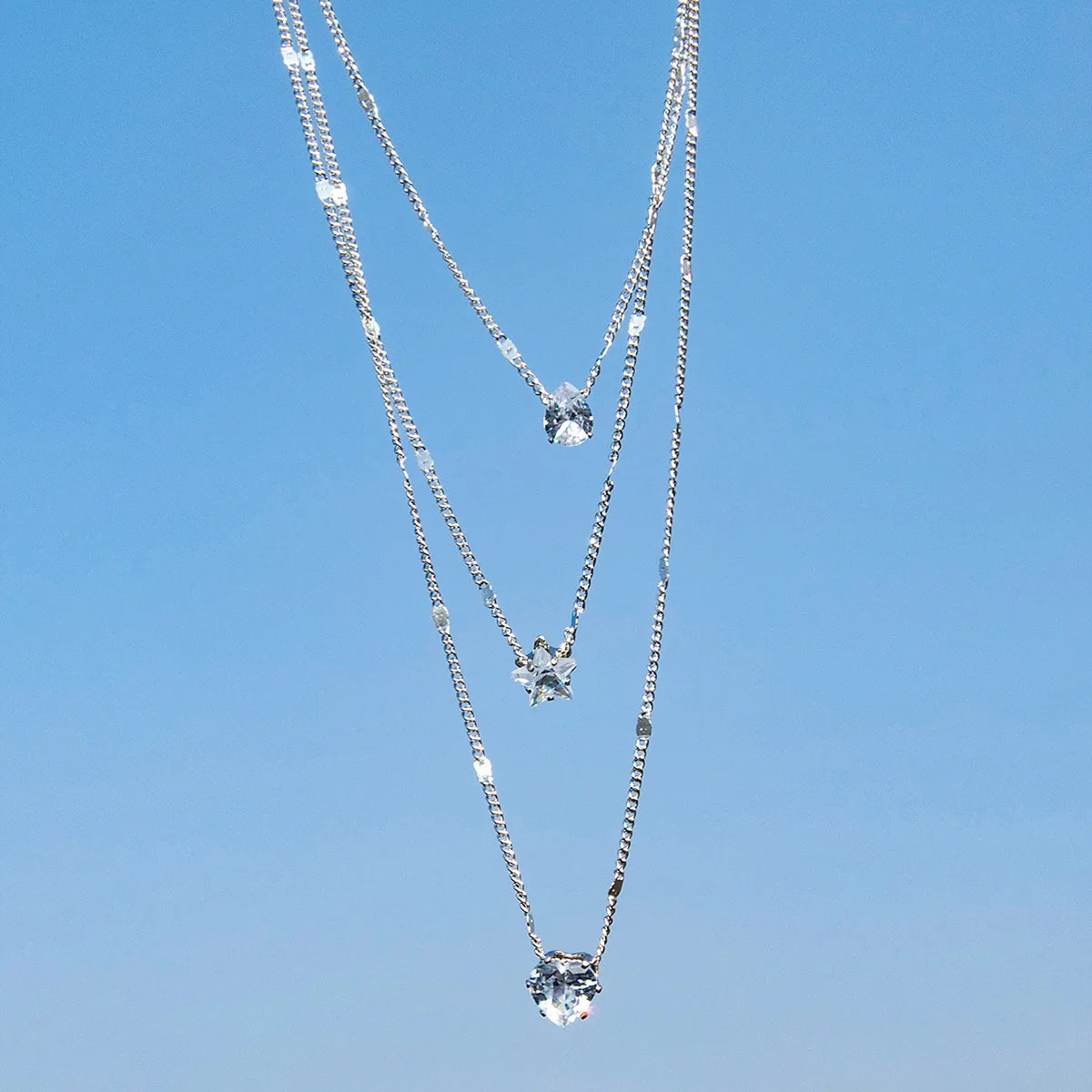 Layered Zircon Choker Necklace