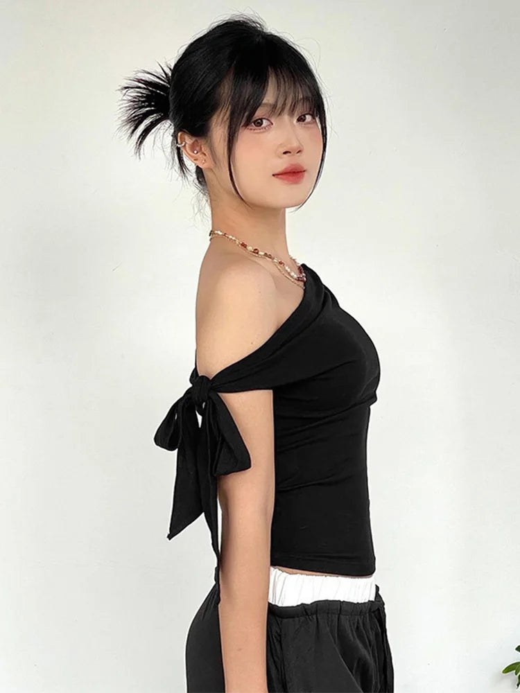 Asymmetric One-Shoulder Crop Top