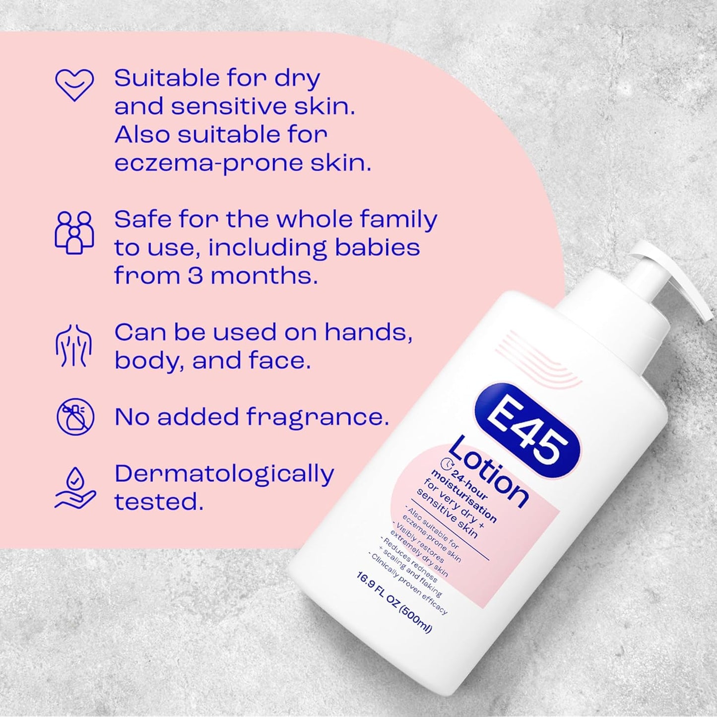 Moisturising Lotion 500 Ml for Dry & Sensitive Skin - Long-Lasting Hydration Protect from Dryness, Reduce Redness - Dermatological Body Moisturiser Lotion - Body Lotion - Daily Moisturiser | Long-Lasting Hydration Helps Protect from Dryness - Helps Reduce Redness, Dermatologically Tested