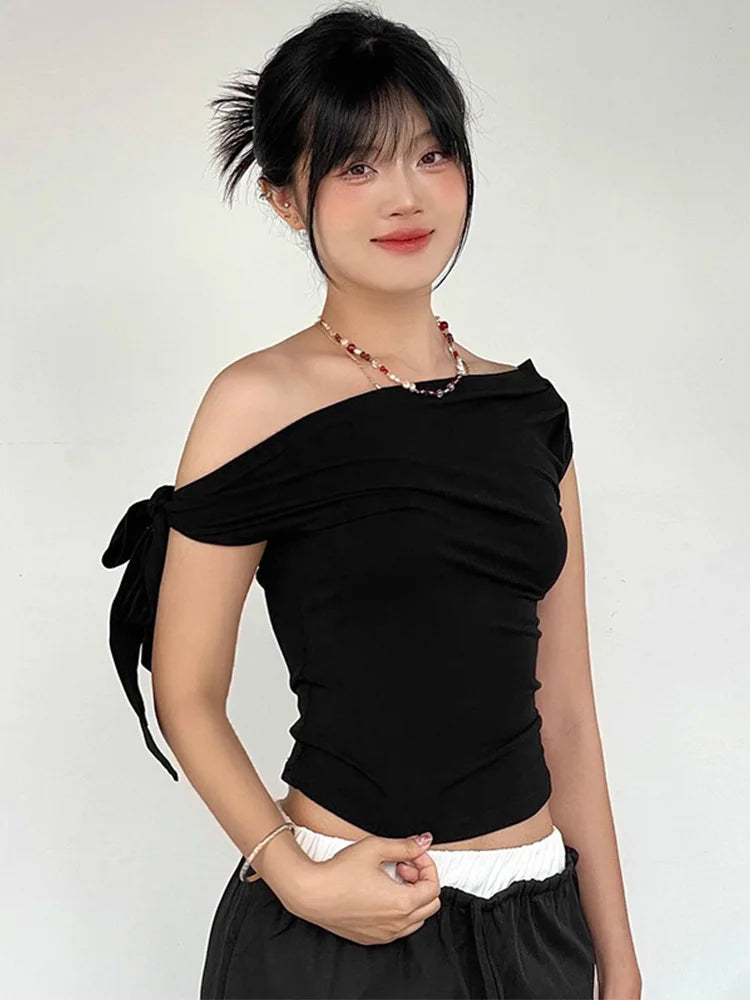 Asymmetric One-Shoulder Crop Top