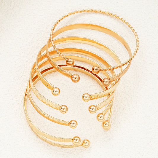 Gold Punk Bangle Set (7pcs)