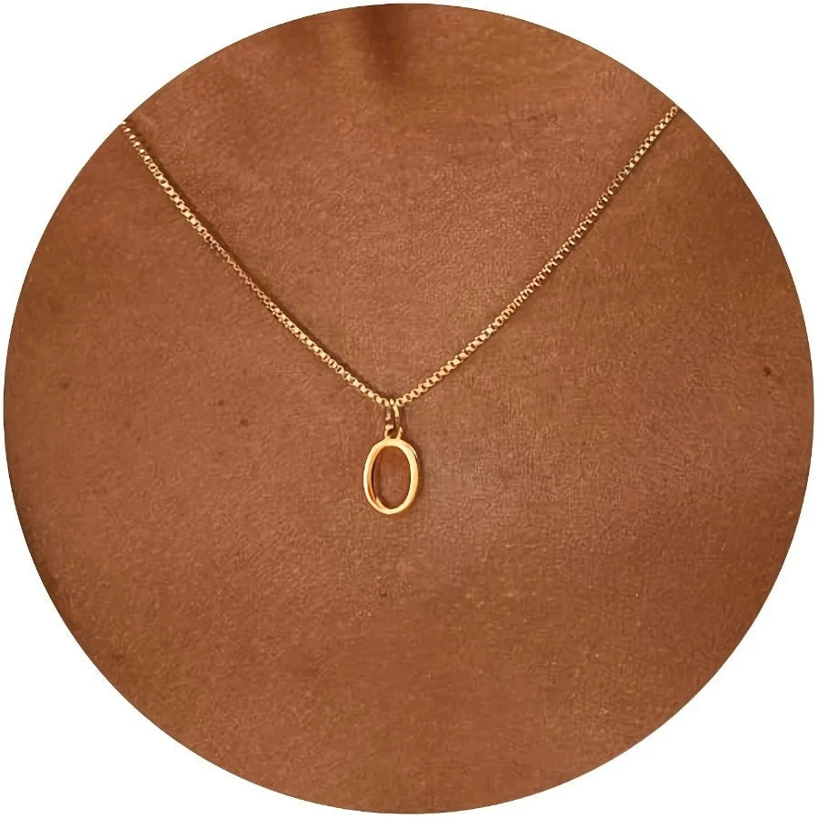 Gold Initial Letter Necklace