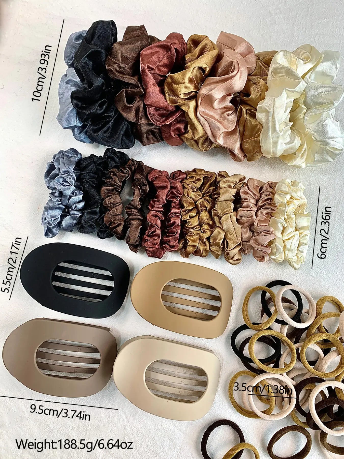 Solid Color Hair Accessories Sets, Simple High Elasticity Durable Strong Pull Hair Ties & Hair Claws, Casual Versatile Hair Accessories for Women & Girls, Hair Elastics, Scrunchies, Ponytails