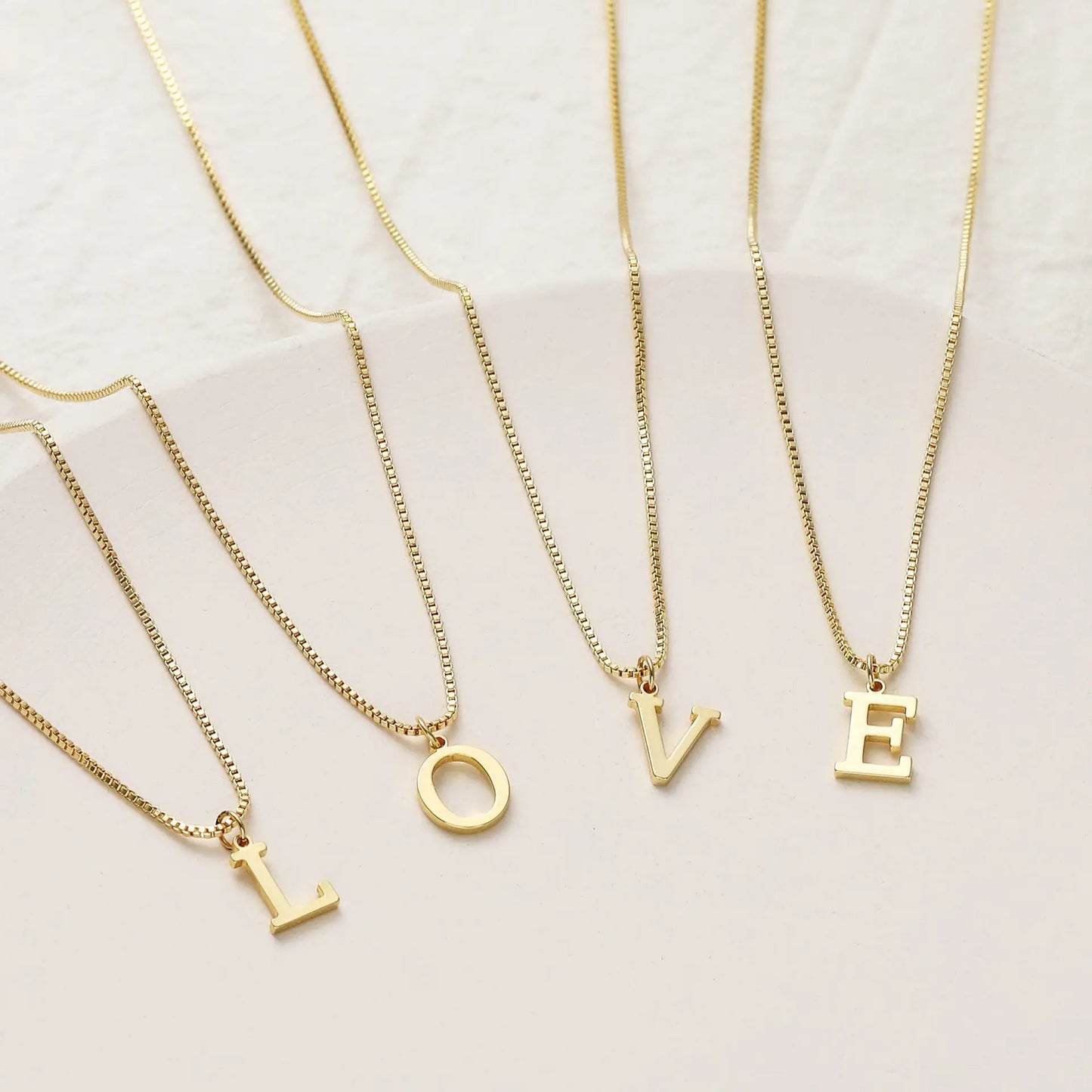 Gold Initial Letter Necklace