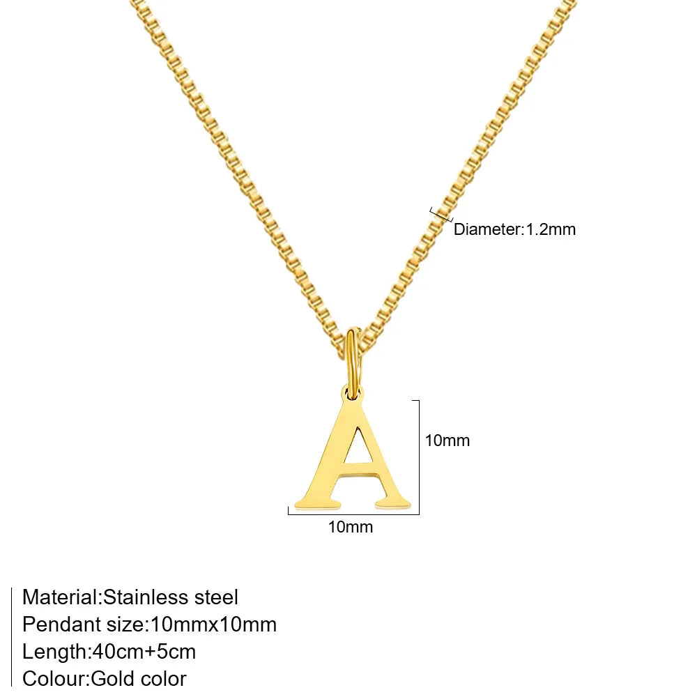 Gold Initial Letter Necklace