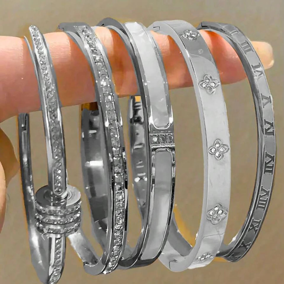 Zirconia Stacking Bracelet Set