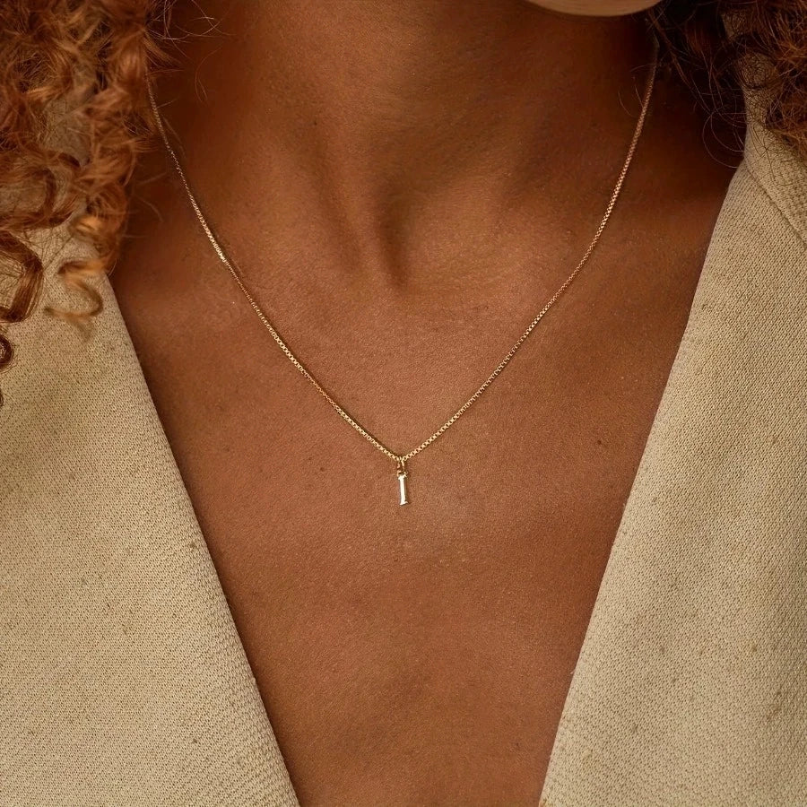 Gold Initial Letter Necklace