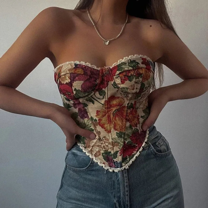 Floral Bandage Tube Top