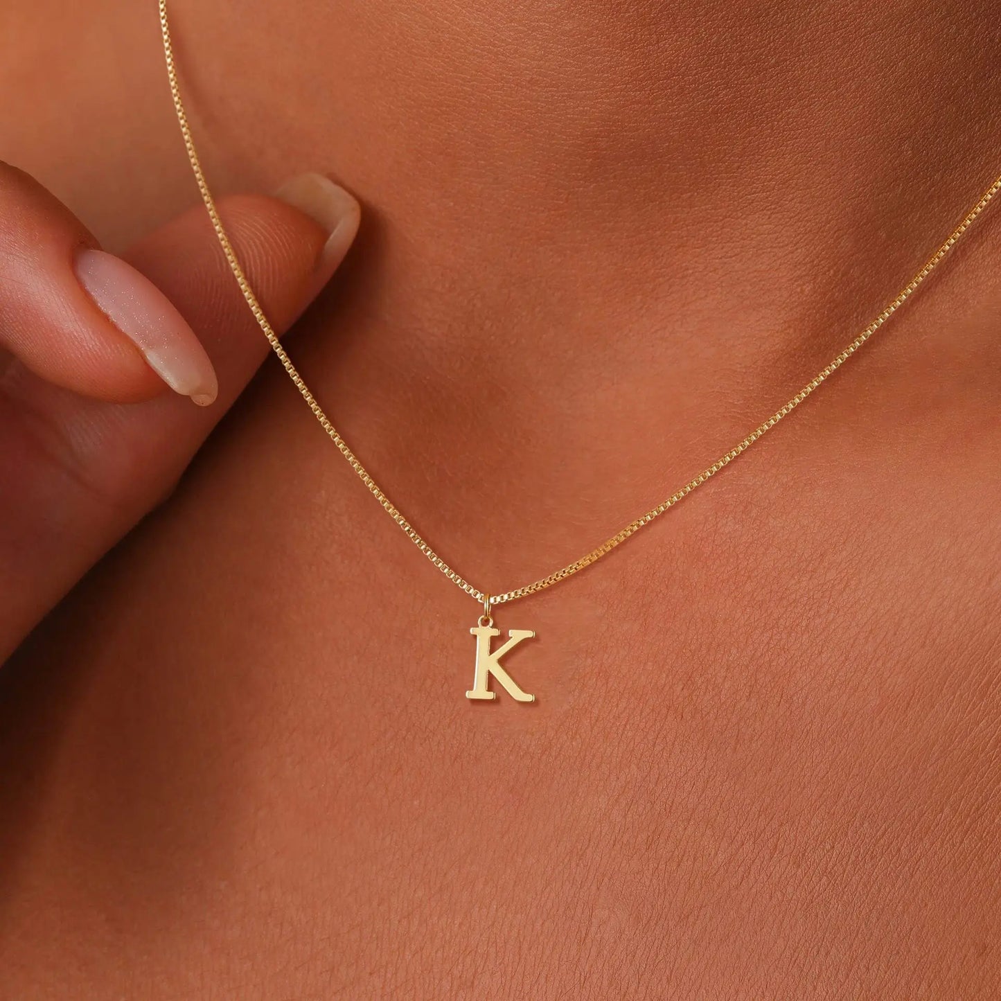 Gold Initial Letter Necklace