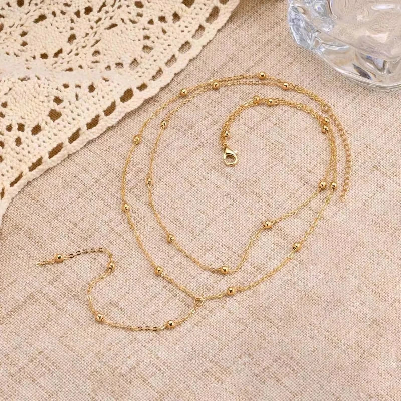 Gold Y-Shape Lariat Necklace