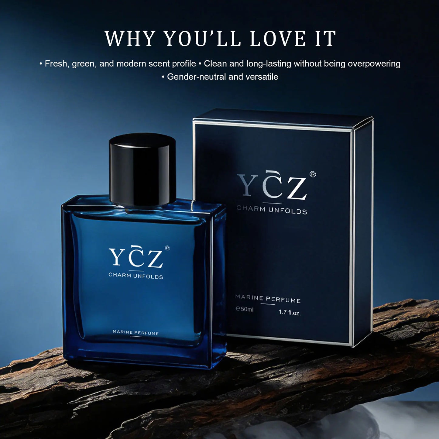 [YCZ] Midnight Marine Eau De Parfum 1.7 Fl Oz Men'S Fragrance - Aromatic Marine Scent, Magnetic, Sensual, Long-Lasting, Ideal for Dates & Everyday Wear, Gifts for Boyfriend, Anniversary Gift for Him, Men'S Perfumes & Fragrances, Mens Gifts,Back to School