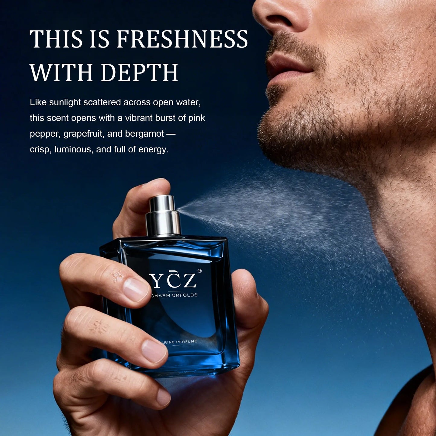 [YCZ] Midnight Marine Eau De Parfum 1.7 Fl Oz Men'S Fragrance - Aromatic Marine Scent, Magnetic, Sensual, Long-Lasting, Ideal for Dates & Everyday Wear, Gifts for Boyfriend, Anniversary Gift for Him, Men'S Perfumes & Fragrances, Mens Gifts,Back to School