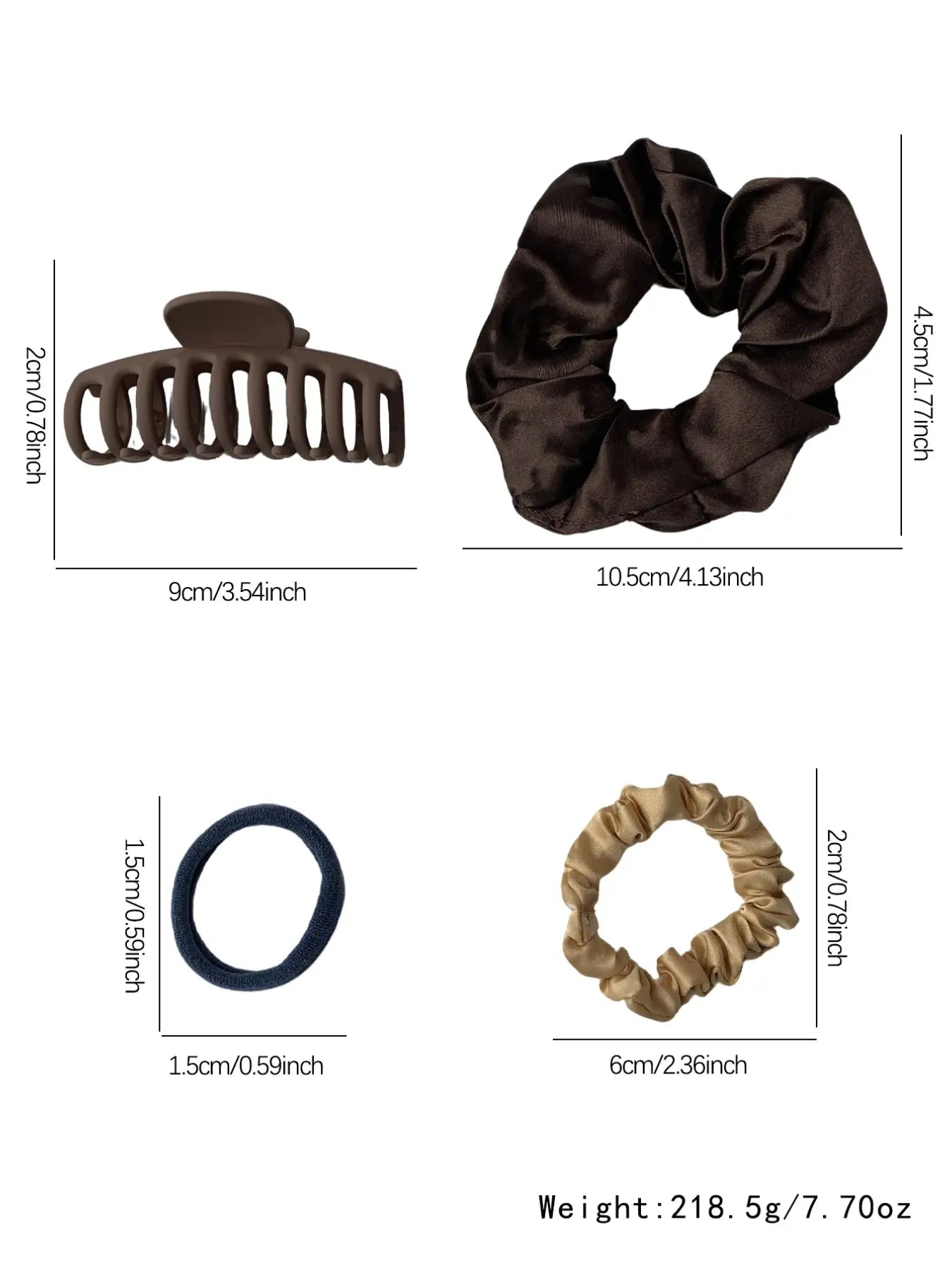 Solid Color Hair Accessories Sets, Simple High Elasticity Durable Strong Pull Hair Ties & Hair Claws, Casual Versatile Hair Accessories for Women & Girls, Hair Elastics, Scrunchies, Ponytails