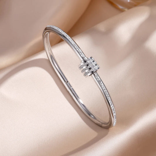 Zirconia Stacking Bracelet Set