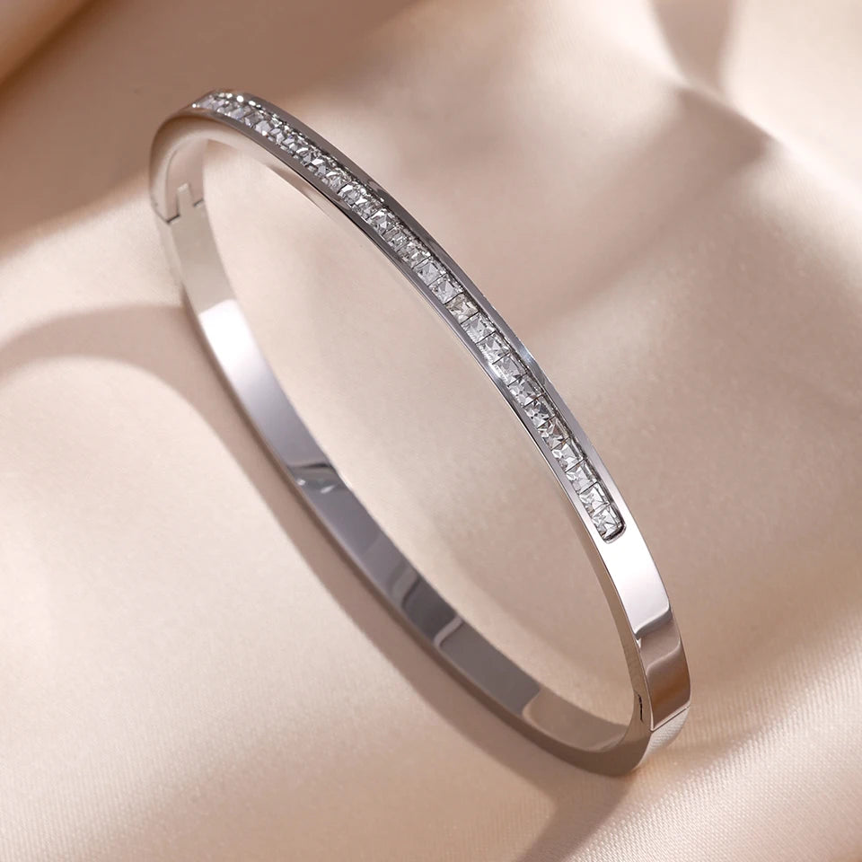 Zirconia Stacking Bracelet Set