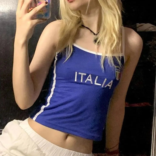 Y2K Embroidered Corset Tank Top