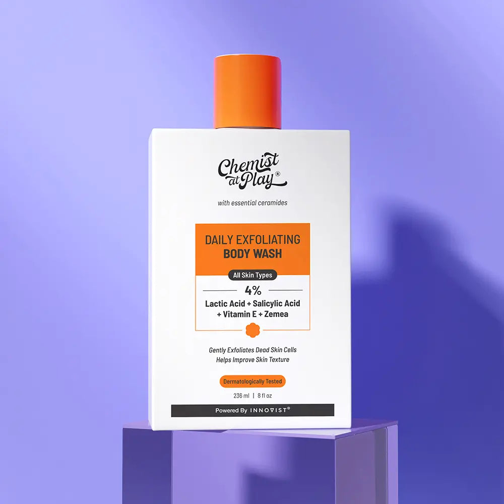 Exfoliating Body Wash with Lactic Acid - 8Fl Oz | Gently Exfoliates | Helps Prevent Strawberry Skin & Bumps