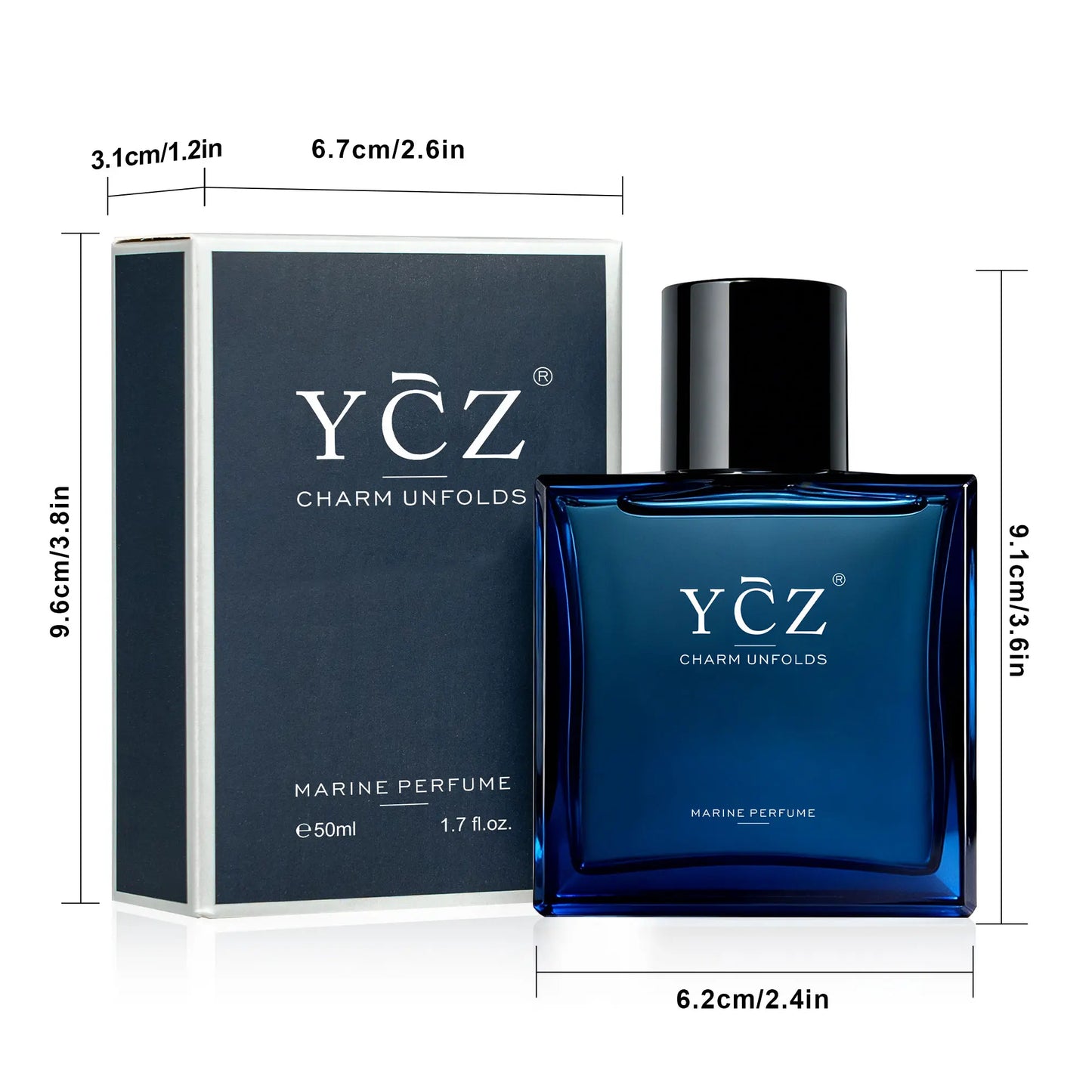 [YCZ] Midnight Marine Eau De Parfum 1.7 Fl Oz Men'S Fragrance - Aromatic Marine Scent, Magnetic, Sensual, Long-Lasting, Ideal for Dates & Everyday Wear, Gifts for Boyfriend, Anniversary Gift for Him, Men'S Perfumes & Fragrances, Mens Gifts,Back to School